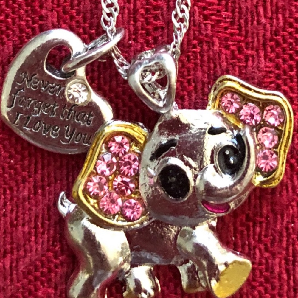 Never Forget Elephant Necklace